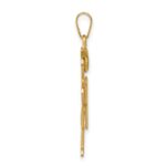 14k The Kids Solid Engravable Medium Boy with Hat on Right Hugs Charm - Image 2