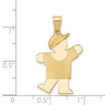 14k The Kids Solid Engravable Medium Boy with Hat on Left Kiss Charm - Image 3