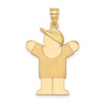 14k The Kids Solid Engravable Medium Boy with Hat on Right Love Charm