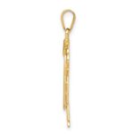 14k The Kids Solid Engravable Medium Boy in Overalls with Hat on Left Love Charm - Image 2