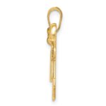 14k The Kids Solid Engravable Small Girl on Left and Boy on Right Kiss Charm - Image 2