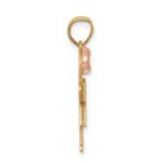 14k Two-tone The Kids Small Girl with Bow on Left Engravable Hugs Charm - Image 2