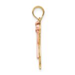 14k Two-tone The Kids Small Girl with Ruffles and Bow on Right Engravable Love Charm - Image 2