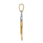 14k Two-tone The Kids Small Boy with Hat on Right Engravable Joy Charm - Image 2