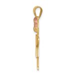 14k Two-tone The Kids Medium Girl with Bow on Left Engravable Hugs Charm - Image 2