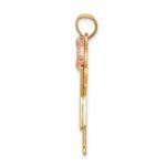 14k Two-tone The Kids Medium Girl with Ruffles and Bow on Right Engravable Love Charm - Image 2