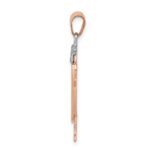 14k Two-tone The Kids Medium Boy in Overalls with Hat on Left Engravable Love Charm - Image 2