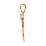 14k Two-tone The Kids Small Girl with  Ruffles and Bow on Right Engravable Love Charm - Image 2