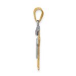 14k Two-tone The Kids Small Boy with Hat on Left Engravable Kiss Charm - Image 2