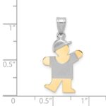 14k Two-tone The Kids Small Boy with Hat on Left Engravable Kiss Charm - Image 3