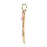 14k Two-tone The Kids Medium Girl with Ruffles and Bow on Right Engravable Love Charm - Image 2