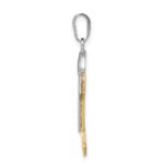 14k Two-tone The Kids Medium Boy with Hat on Right Engravable Joy Charm - Image 2