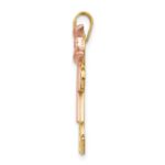 14k Tri-color The Kids Medium Boy on Left and Girl on Right Engravable Kiss Charm - Image 2