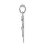 14k White Gold The Kids Small Boy in Overalls with Hat on Left Engravable Love Charm - Image 2