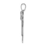 14k White Gold The Kids Medium Girl with Ruffles and Bow on Right Engravable Love Charm - Image 2