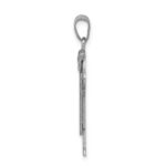 14k White Gold The Kids Medium Boy in Overalls with Hat on Left Engravable Love Charm - Image 2
