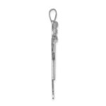 14k White Gold The Kids Large Girl with Ruffles and Bow on Left Engravable Love Charm - Image 2