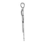 14k White Gold The Kids Large Boy with Hat on Right Engravable Love Charm - Image 2