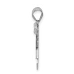 14k White Gold The Kids Small Girl with Bow on Right AA Diamond Kiss Charm - Image 2
