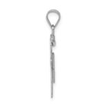 14k White Gold The Kids Small Boy with Hat on Right AA Diamond Hugs Charm - Image 2