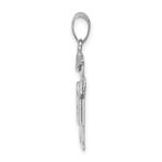 14k White Gold The Kids Small Boy with Hat on Left AA Diamond Kiss Charm - Image 2