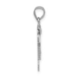 14k White Gold The Kids Small Boy with Hat on Right AA Diamond Joy Charm - Image 2