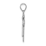 14k White Gold The Kids Small Boy in Overalls with Hat on Left AA Diamond Love Charm - Image 2
