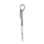 14k White Gold The Kids Medium Girl with Bow on Left AA Diamond Love Charm - Image 2