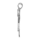 14k White Gold The Kids Medium Girl with Ruffles and Bow on Right AA Diamond Love Charm - Image 2