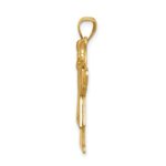 14k The Kids Medium Girl with Ruffles and Bow on Right AA Diamond Love Pendant - Image 2