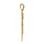 14k The Kids Medium Boy with Hat on Right AA Diamond Love Pendant - Image 2