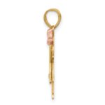 14k Two-tone The Kids Small Girl with Ruffles and Bow on Right AA Diamond Love Pendant - Image 2