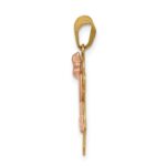 14k Two-tone The Kids Small Girl with Ruffles and Bow on Right AA Diamond Love Pendant - Image 2