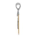14k Two-tone The Kids Small Boy with Hat on Left AA Diamond Kiss Pendant - Image 2