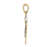 14k Two-tone The Kids Small Boy with Hat on Right AA Diamond Love Pendant - Image 2