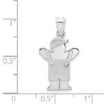 14k Two-tone The Kids Small Boy in Overalls with Hat on Left AA Diamond Love Pendant - Image 2