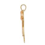 14k Two-tone The Kids Medium Girl with Ruffles and Bow on Right AA Diamond Love Pendant - Image 2
