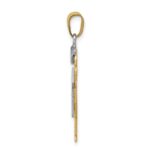 14k Two-tone The Kids Medium Boy with Hat on Left AA Diamond Kiss Pendant - Image 2
