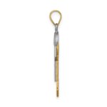14k Two-tone The Kids Medium Boy with Hat on Right AA Diamond Joy Pendant - Image 2