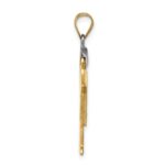 14k Two-tone The Kids Medium Boy with Hat on Right AA Diamond Love Pendant - Image 2