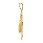 14k The Kids Puffed Boy with Hat on Left Engravable Kiss Charm - Image 2