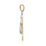 14k Two-tone The Kids Medium Puffed Boy with Hat on Right Engravable Joy Charm - Image 2