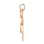 14k Two-tone The Kids Medium Puffed Girl with Bow on Right Engravable Kiss Charm - Image 2