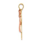 14k Two-tone The Kids Medium Puffed Girl with Bow on Left Engravable Love Charm - Image 2