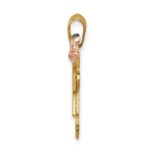 14k Tri-color The Kids Small Boy on Left and Girl on Right Engravable Kiss Charm - Image 2
