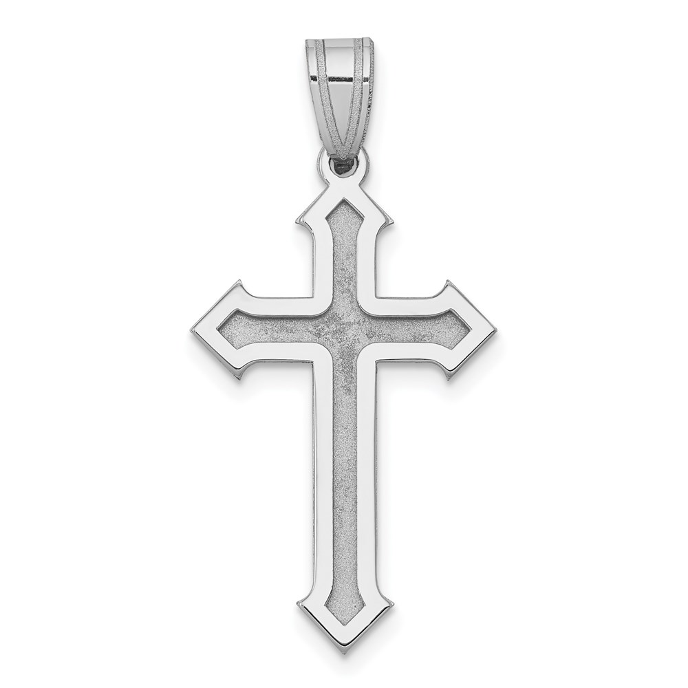 XK600.jpg 14k White Gold Passion Cross Pendant - Image 1