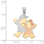 14k Tri-color The Kids Big Boy and Little Girl Engravable Joy Charm - Image 3