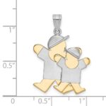 14k Two-tone The Kids Big Boy and Little Boy Engravable Joy Charm - Image 3