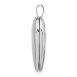 14K White Gold Polished Plain 20mm Heart Locket - Image 2