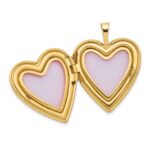 14K Diamond Star with Side Swirl Edge 20mm Heart Locket - Image 4